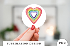 Watercolor Rainbow Heart png Product Image 2