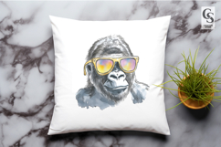 Cool Gorilla Sunglasses watercolour Clipart PNG Product Image 2