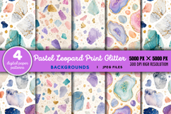 Pastel Leopard Print Glitter Background JPG Product Image 1