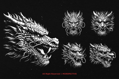 10 Bundle Dark Art Dragon Head Angry Face Mythical Beast Product Image 3
