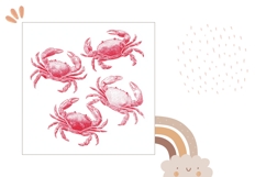 Cartoon Crab Pillow Sublimation, Sea Pillow Template Product Image 2