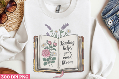 Reading Helps your PNG, Book Reader Sublimation PNG Product Image 2