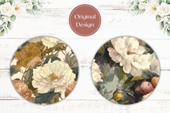 Pastel Flowers Car Coasters, Summer Round Coaster Template Product Image 2