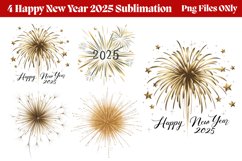 Happy New Year Fireworks Clipart PNG Product Image 1