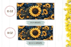 Sunflowers Mug Wrap, Cartoon Flowers Sublimation Product Image 2