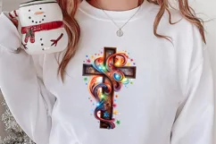 Christmas Cross Watercolor Clipart, Jesus Christ Clipart Product Image 2