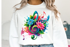Music &amp; Flowers svg Design | Svg Cut Files | Shirt Svg Product Image 1
