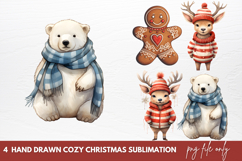 Hand Drawn Cozy Christmas Sublimation Christmas Clipart Product Image 1