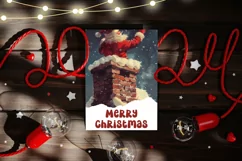 Christmas Greeting Card, Watercolor Santa Sack Cards PNG Product Image 2