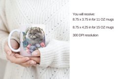 flowers cat Sublimation png, Mug Press Sublimation Design Product Image 3