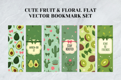 Cute Fruit Floral Bookmark Set,Modern Botanical Flat Vector Product Image 2