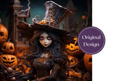 3D Witch Sublimation Design, 3D Halloween Tumbler Wrap Product Image 2