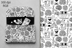 Biohacking, healthy lifestyle, vector patterns set Product Image 2