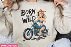 Born to be wild PNG,Pinup Girl Vintage Sublimation PNG Product Image 1