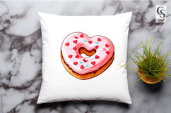 Cute Heart Donut Kawaii Dessert Clipart Sublimation PNG Product Image 2