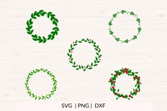 Christmas Wreath SVG Bundle - Holiday Greenery Frames Product Image 2