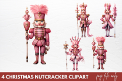 Pink Christmas Nutcracker Clipart Sublimation Product Image 1