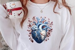 Watercolor Christmas Floral Hearts Clipart Product Image 2