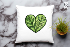 Green Leaf Heart Botanical Clipart Sublimation PNG Product Image 3