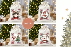 Cozy Christmas Santa Sack Designs, Cartoon Christmas Print Product Image 2