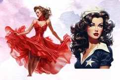 Vintage Pin Up Girl Clipart Sublimation Bundle Product Image 4