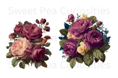 Birds, Flowers, Ephemera, PNG, Clipart, Junk Journal Product Image 2