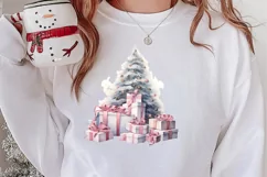 Pink Christmas gifts clipart sublimation, Christmas PNG Product Image 3