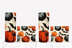 Vintage Halloween Bats Tumbler, Fall Pumpkins Tumbler Wrap Product Image 2