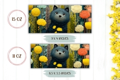 Cartoon Dog Mug Design, Animals Mug Wrap, Floral Mug Product Image 2