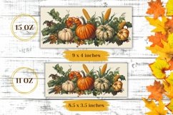 Autumn Mug Wrap Design, Harvest Pumpkin Mug Sublimation Product Image 2
