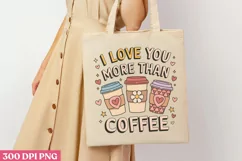 I love you mare thane coffee PNG,Retro Valentine PNG Product Image 1