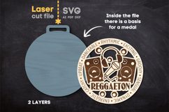 Reggaeton Music Medal SVG laser cut file for Glowforge Product Image 2