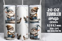 Fishing Gnomes Tumbler Sublimation Wrap Product Image 1