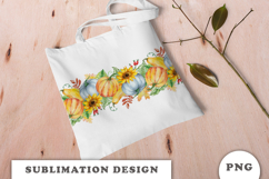 Watercolor Pumpkins seamless border png Product Image 2