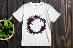 Dark Rose Wreath Clipart Sublimation PNG Product Image 2