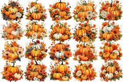 Fall Thanksgiving Pumpkins Sublimation Clipart Bundle Product Image 2