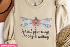 Spread your wings, PNG, Retro Dragonfly Sublimation Product Image 3