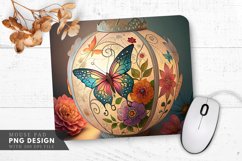 Butterfly Blossom Lantern Mouse Pad PNG Design Product Image 1