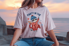 4th of July Party USA Patriotic Raccoon PNG Sublimation Desi Product Image 1