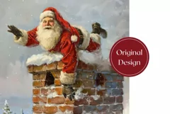 Santa Claus Tumbler Wrap, Chimney Tumbler Template Product Image 2
