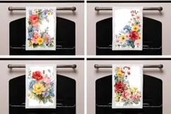 Floral Towel Designs, Watercolor Wildflowers Towel Kitchen Product Image 2