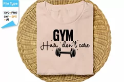Gym Hair, Don't Care SVG Cut File | Workout SVG Design Product Image 2