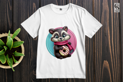 Cute Raccoon Coffee Clipart Sublimation PNG Product Image 2