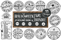Halloween Round Sign SVG Bundle, Door hanger SVG Bundle, PNG Product Image 1