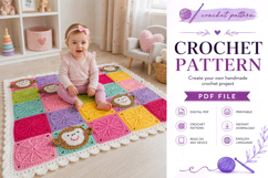 Monkey Square Baby Blanket Crochet Pattern PDF Product Image 6