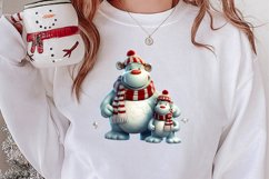 Cute Christmas Hippo Sublimation Clipart, Christmas Clipart Product Image 2