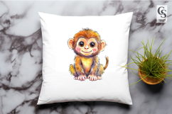 Cute Baby Monkey Clipart Sublimation PNG Product Image 2