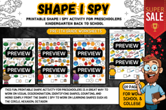 Shape I Spy Activity for Preschoolers Worksheet Activities Product Image 2