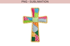 Patchwork cross png design for T-shirts Product Image 2
