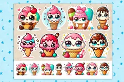 Cute Ice Cream. Stickers Print & Cut Stickers PNG Product Image 2